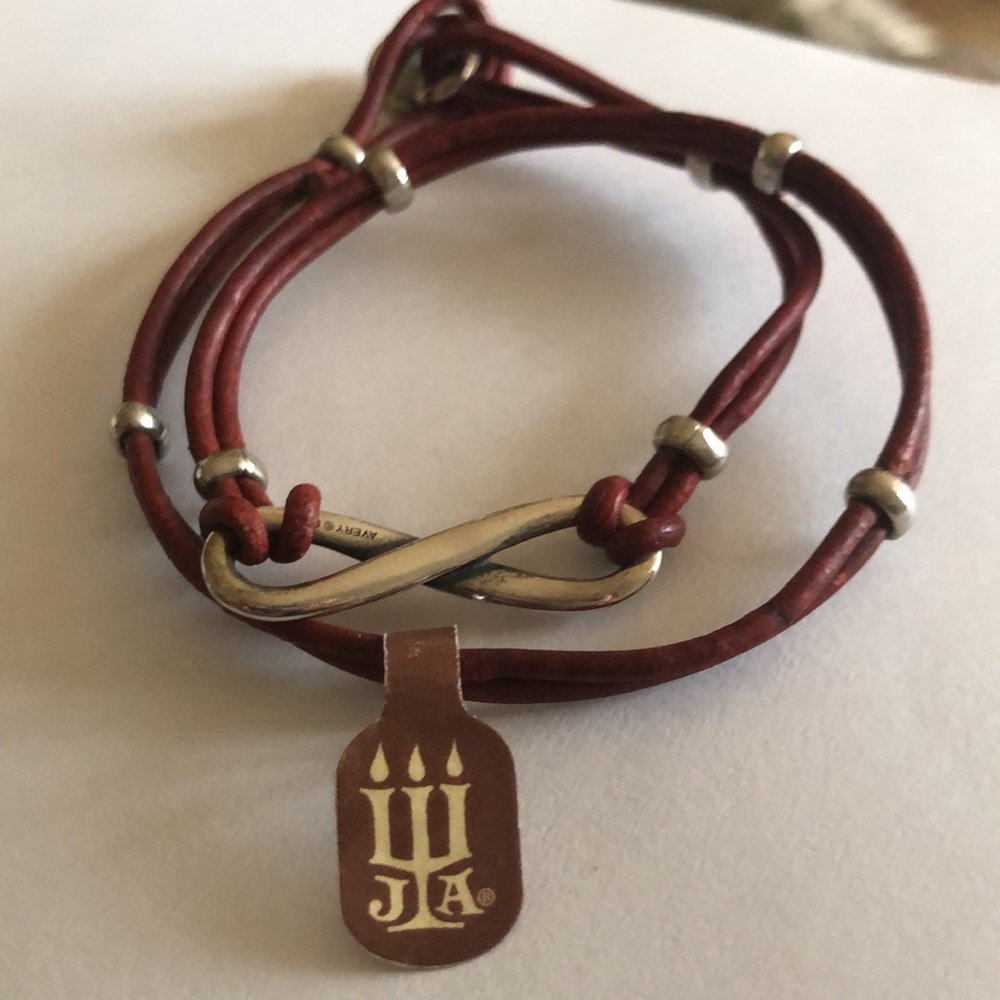 James Avery Wrap infinity Red Leather Bracelet NWT